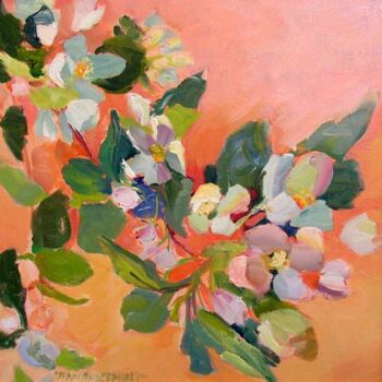 Painting titled "Apple Blossom Time" by Don Bourret, Original Artwork, Oil