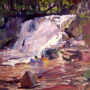 Malarstwo zatytułowany „Wadsworth Falls II” autorstwa Don Bourret, Oryginalna praca, Olej
