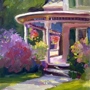 Картина под названием "The Porch II" - Don Bourret, Подлинное произведение искусства, Масло
