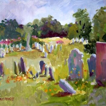 Painting titled "Old North Burial Gr…" by Don Bourret, Original Artwork, Oil