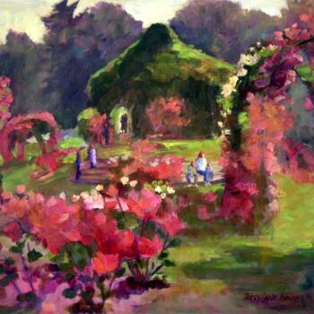 Ζωγραφική με τίτλο "Rose Garden" από Don Bourret, Αυθεντικά έργα τέχνης, Λάδι