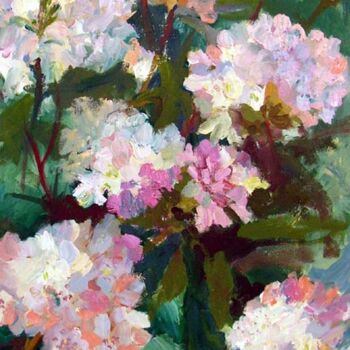 Malerei mit dem Titel "Rhododendron #3" von Don Bourret, Original-Kunstwerk, Öl