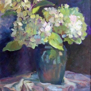Painting titled "Floral Arrangement" by Don Bourret, Original Artwork, Oil