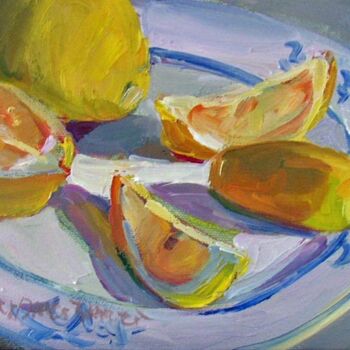 「Lemons I」というタイトルの絵画 Don Bourretによって, オリジナルのアートワーク, オイル