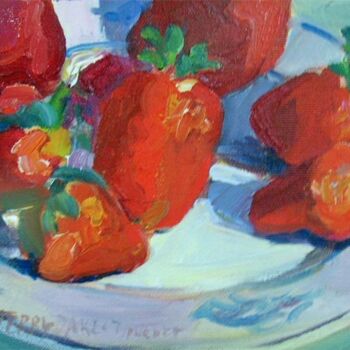 Painting titled "Strawberries IV" by Don Bourret, Original Artwork