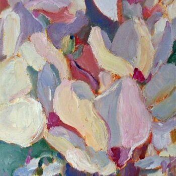 Painting titled "689 Cyclamen III" by Don Bourret, Original Artwork, Oil