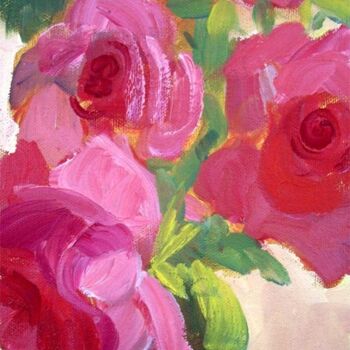 Painting titled "New Roses III" by Don Bourret, Original Artwork, Oil