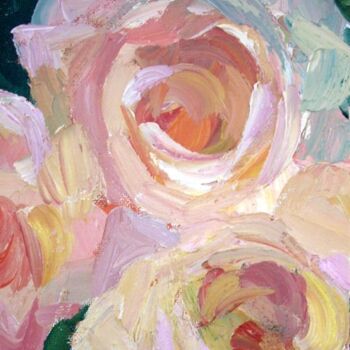Painting titled "Lynda's Roses #8" by Don Bourret, Original Artwork, Oil