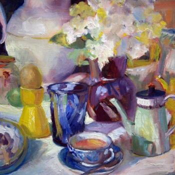 Painting titled "Egg Cup" by Don Bourret, Original Artwork, Oil