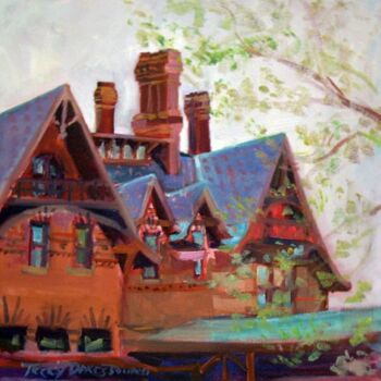 Painting titled "Mark Twain's Gables" by Don Bourret, Original Artwork