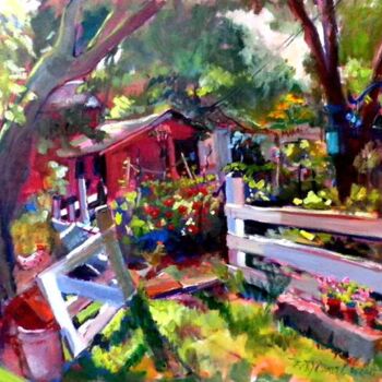 Painting titled "Marilyn's Garden" by Don Bourret, Original Artwork, Oil