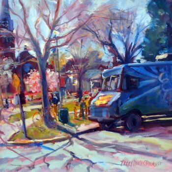 Painting titled "Eddie's Lunch Wagon" by Don Bourret, Original Artwork, Oil