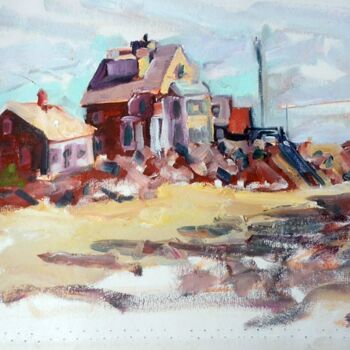 Pintura intitulada "Gooserocks beach" por Don Bourret, Obras de arte originais