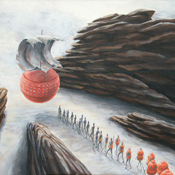 Painting titled "Physalis auf Knobla…" by Don, Original Artwork, Oil