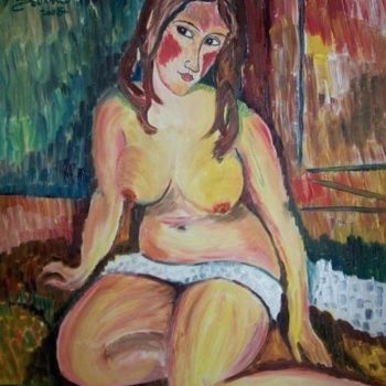 Painting titled "Nudo Modi' - colori…" by Francesca Donadio, Original Artwork