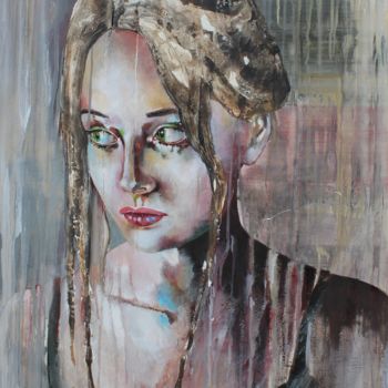 Painting titled "Alyia - portrait" by Donatella Marraoni, Original Artwork, Oil