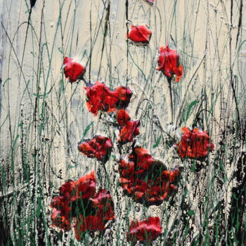 Painting titled "Poppies...a passion…" by Donatella Marraoni, Original Artwork, Oil