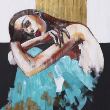 Pittura intitolato "melancholic II" da Donatella Marraoni, Opera d'arte originale, Olio