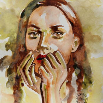 Peinture intitulée "Oops!... I Did It A…" par Donatella Marraoni, Œuvre d'art originale, Aquarelle