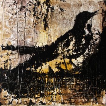Pittura intitolato "Il mio merlo...il t…" da Donatella Marraoni, Opera d'arte originale, Olio