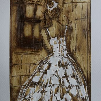 Pittura intitolato "The wedding dress" da Donatella Marraoni, Opera d'arte originale, Smalto
