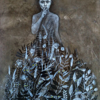 Malerei mit dem Titel "Listen" von Donatella Mora, Original-Kunstwerk, Öl Auf Andere starre Platte montiert