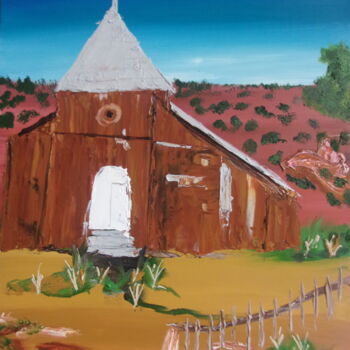 Painting titled ""Ghost Town Church"" by Don David Young (dondavid), Original Artwork, Oil