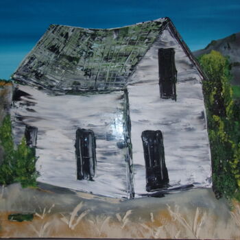 绘画 标题为“"Madrid House #3"” 由Don David Young (dondavid), 原创艺术品, 油 安装在木质担架架上