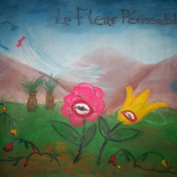 Desenho intitulada ""Les Fleur Perissab…" por Don David Young (dondavid), Obras de arte originais, Giz