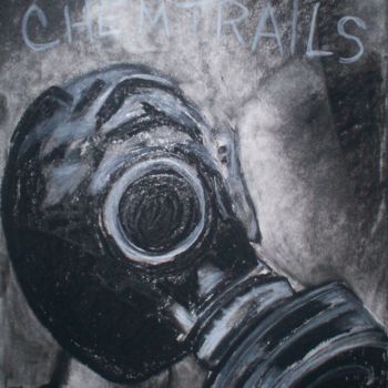Zeichnungen mit dem Titel ""Stop Chemtrails II"" von Don David Young (dondavid), Original-Kunstwerk, Kohle
