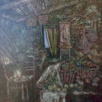 Картина под названием "My attic" - Igor Donii, Подлинное произведение искусства, Масло