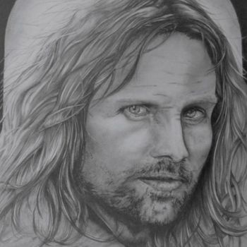 Desenho intitulada "Aragorn" por Don Pritchett, Obras de arte originais, Outro