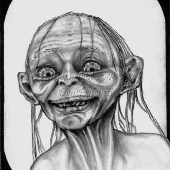 Drawing titled "Gollum" by Don Pritchett, Original Artwork, Other