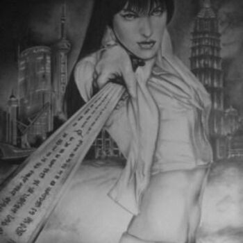 Drawing titled "MIlla Jovovich" by Don Pritchett, Original Artwork, Other