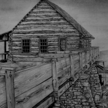 「Log Cabin」というタイトルの描画 Don Pritchettによって, オリジナルのアートワーク, その他
