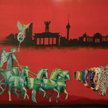 Malerei mit dem Titel "Berliner Spiele" von Rey, Original-Kunstwerk, Acryl