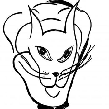 Tekening getiteld "Cats Whiskers" door Adelia Turnbull, Origineel Kunstwerk