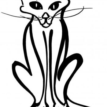Dessin intitulée "Genie Cat" par Adelia Turnbull, Œuvre d'art originale