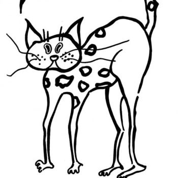 Dessin intitulée "Cat Mint" par Adelia Turnbull, Œuvre d'art originale