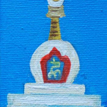 Painting titled "Stupa" by Dookar Dickyi, Original Artwork