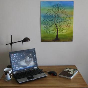 Painting titled "Twirly Tree - £150" by Dorae Smith, Original Artwork