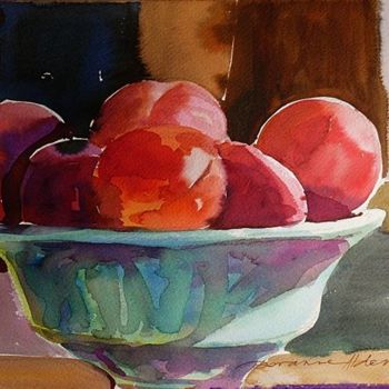 Painting titled "Summer fruit" by Doranne Alden, Original Artwork, Oil