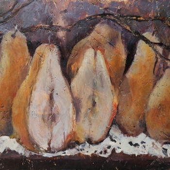 Картина под названием "Pears" - Dora Stork, Подлинное произведение искусства, Энкаустический