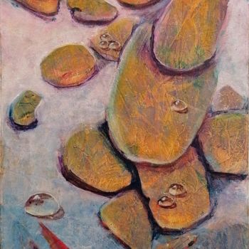 Ζωγραφική με τίτλο "Warm Stones" από Dora Stork, Αυθεντικά έργα τέχνης, Ακρυλικό
