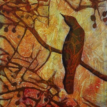 Painting titled "Autumn singing" by Dora Stork, Original Artwork, Acrylic