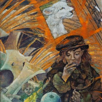 Painting titled "Slippery Slope  Ser…" by Dora Stork, Original Artwork, Wax