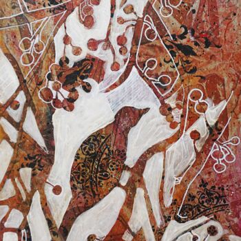 Pittura intitolato "Autumn in the garden" da Dora Stork, Opera d'arte originale, Acrilico