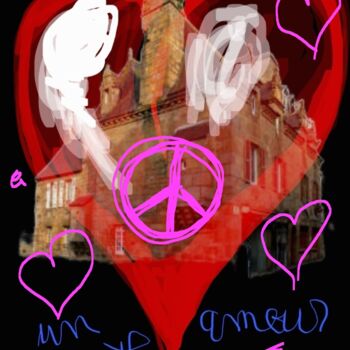 Digitale Kunst mit dem Titel "Peace and love 2" von Mélanie Cavalec, Original-Kunstwerk, 2D digitale Arbeit