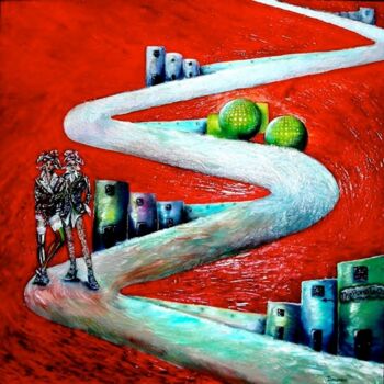 Peinture intitulée "The road to Oz" par Dorienne Carmel, Œuvre d'art originale, Huile