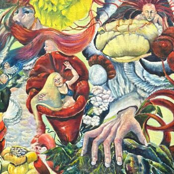Pintura titulada "It's a manic world" por Dorienne Carmel, Obra de arte original, Oleo Montado en Bastidor de camilla de mad…